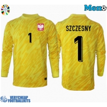 Poland Wojciech Szczesny #1 Goalkeeper Replica Home Shirt Euro 2024 Long Sleeve
